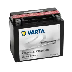 <h2>12V 18AH 250CCA (177X88X156MM) +H&Oslash;YRE YTXS20L-BS</h2>
<br />
VARTA AGM MC Batteri 12V 18AH 250CCA <br />
H&oslash;yt turtall, lange turer og all slags v&aelig;r er aldri noe problem for de robuste VARTA&reg; Powersports AGM-batteriene. <br />
Dette er et produkt som er beregnet p&aring; ekstreme forhold, og som derfor alltid leverer maksimalt med energi uten effekttap. <br />
Et robust batterihus gir utmerket motstand mot vibrasjoner, selv n&aring;r du kj&oslash;rer p&aring; ujevne veier eller ekstremt v&aring;tt underlag. <br />
Batteriet er i tillegg helt vedlikeholdsfritt.<br />
Powersports AGM - Viktigste fordeler<br />
T&oslash;rrladet batteri i Freshpack-versjon (med syrepakning)<br />
Vedlikeholdsfritt, etterfylling ikke n&oslash;dvendig<br />
Oppfyller JLS-standarden<br />
Utrennings- og lekkasjesikkert i opptil 45&deg; vinkel<br />
Bruker AGM-teknologi (absorberende glassfiberduk) som gj&oslash;r at batteriet kan lades og utlades gjentatte ganger uten at det g&aring;r utover effekten<br />
POWERSPORTS AGM 518 901 026 