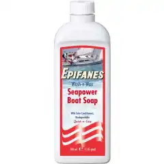 <h2>Supers&aring;pa for vask av b&aring;ten gjennom sesongen. Med Epifanes Wash-n-Wax rengj&oslash;r du b&aring;ten, og frisker opp voksen.</h2>
Epifanes Seapower Wash-n-Wax Boat Soap er et supert produkt til gjevnlig vask av b&aring;ter, biler eller bobiler. Den h&oslash;ykonsentrerte s&aring;pen gir en ren, vannbestandig og stripefri film. Den tilf&oslash;rer til og med styrke til det eksisterende vokslaget.<br />
<br />
Wash-n-Wax Boat Soap er biologisk nedbrytbar, pH-n&oslash;ytral og kan brukes p&aring; glassfiber, metall, gummi, tre og andre typer malte overflater.<br />
<br />
- Volum: 500 ml<br />
<br />
<b>Mer info:</b><br />
<a href="https://webserver.flak.no/vbilder/epifanes_brosjyre.pdf" target="_blank">- Epifanes brosjyre</a><br />
<br />
<br />
<strong>Sikkerhetsinformasjon for Epifanes Seapowwer Wash-n-Wax</strong><br />
<a href="https://app.ecoonline.com/+spf3e3f9be24350f2ccc78fde9d2ef17e8bab2dfc142f5e6ae98adc2df8b7f0a50d9cf9001205dad7c3cc043cd85d3bd538aaad997a5916ce518f253505a5bbac80f2ec6d8e8188dcc7edff7ecdf6bf992" target="_blank">- Sikkerhetsdatablad</a> (pdf)

<ul>
	<li>H318 Gir alvorlig &oslash;yeskade.</li>
</ul>

<img alt="" src="https://cdn.ecoonline.com/ui/pictograms/GHS05.svg" width="50" />