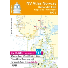 Kart kombi Atlas No 3 - Kristiansand til Kragerø